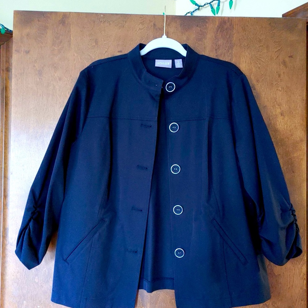 Chicos black button-up coat new without tags
